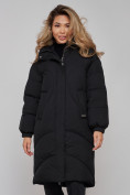 Купить Пальто утепленное молодежное зимнее женское черного цвета 52323Ch, фото 9