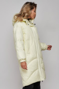 Купить Пальто утепленное молодежное зимнее женское светло-желтого цвета 52323SJ, фото 11