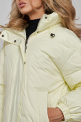 Купить Пальто утепленное молодежное зимнее женское светло-желтого цвета 52323SJ, фото 15