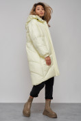 Купить Пальто утепленное молодежное зимнее женское светло-желтого цвета 52323SJ, фото 20
