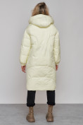 Купить Пальто утепленное молодежное зимнее женское светло-желтого цвета 52323SJ, фото 4