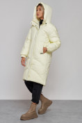 Купить Пальто утепленное молодежное зимнее женское светло-желтого цвета 52323SJ, фото 8