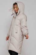 Купить Пальто утепленное молодежное зимнее женское светло-серого цвета 52323SS, фото 10