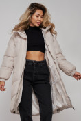 Купить Пальто утепленное молодежное зимнее женское светло-серого цвета 52323SS, фото 17