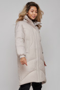 Купить Пальто утепленное молодежное зимнее женское светло-серого цвета 52323SS, фото 23