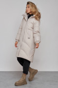 Купить Пальто утепленное молодежное зимнее женское светло-серого цвета 52323SS, фото 3