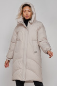 Купить Пальто утепленное молодежное зимнее женское светло-серого цвета 52323SS, фото 7