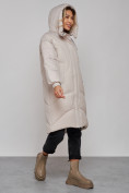 Купить Пальто утепленное молодежное зимнее женское светло-серого цвета 52323SS, фото 9