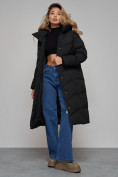 Купить Пальто утепленное молодежное зимнее женское черного цвета 52325Ch, фото 14