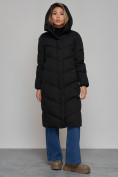 Купить Пальто утепленное молодежное зимнее женское черного цвета 52325Ch, фото 5