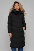 Купить Пальто утепленное молодежное зимнее женское черного цвета 52325Ch, фото 9