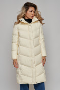 Купить Пальто утепленное молодежное зимнее женское светло-бежевого цвета 52325SB, фото 10