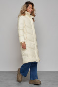 Купить Пальто утепленное молодежное зимнее женское светло-бежевого цвета 52325SB, фото 2