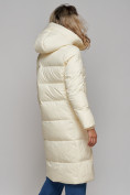 Купить Пальто утепленное молодежное зимнее женское светло-бежевого цвета 52325SB, фото 20