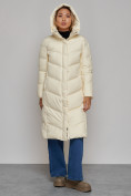 Купить Пальто утепленное молодежное зимнее женское светло-бежевого цвета 52325SB, фото 7