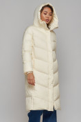 Купить Пальто утепленное молодежное зимнее женское светло-бежевого цвета 52325SB, фото 8