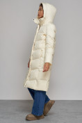 Купить Пальто утепленное молодежное зимнее женское светло-бежевого цвета 52325SB, фото 9