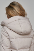 Купить Пальто утепленное молодежное зимнее женское светло-серого цвета 52325SS, фото 16