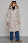 Купить Пальто утепленное молодежное зимнее женское светло-серого цвета 52325SS, фото 2