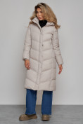 Купить Пальто утепленное молодежное зимнее женское светло-серого цвета 52325SS, фото 3