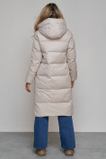 Купить Пальто утепленное молодежное зимнее женское светло-серого цвета 52325SS, фото 4