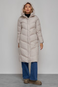 Купить Пальто утепленное молодежное зимнее женское светло-серого цвета 52325SS, фото 5