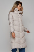 Купить Пальто утепленное молодежное зимнее женское светло-серого цвета 52325SS, фото 9