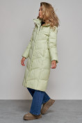 Купить Пальто утепленное молодежное зимнее женское светло-зеленого цвета 52325ZS, фото 10