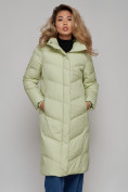 Купить Пальто утепленное молодежное зимнее женское светло-зеленого цвета 52325ZS, фото 12