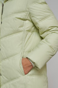 Купить Пальто утепленное молодежное зимнее женское светло-зеленого цвета 52325ZS, фото 13