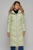 Купить Пальто утепленное молодежное зимнее женское светло-зеленого цвета 52325ZS, фото 8