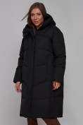 Купить Пальто утепленное молодежное зимнее женское черного цвета 52326Ch, фото 10