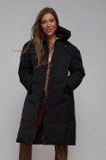 Купить Пальто утепленное молодежное зимнее женское черного цвета 52326Ch, фото 16