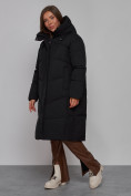 Купить Пальто утепленное молодежное зимнее женское черного цвета 52326Ch, фото 2