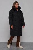 Купить Пальто утепленное молодежное зимнее женское черного цвета 52326Ch, фото 3