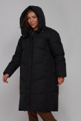 Купить Пальто утепленное молодежное зимнее женское черного цвета 52326Ch, фото 6