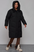 Купить Пальто утепленное молодежное зимнее женское черного цвета 52326Ch, фото 7