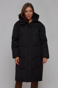 Купить Пальто утепленное молодежное зимнее женское черного цвета 52326Ch, фото 9