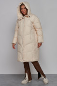 Купить Пальто утепленное молодежное зимнее женское светло-бежевого цвета 52326SB, фото 7