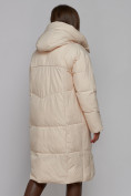 Купить Пальто утепленное молодежное зимнее женское светло-бежевого цвета 52326SB, фото 9