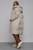 Купить Пальто утепленное молодежное зимнее женское светло-серого цвета 52326SS, фото 18