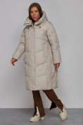 Купить Пальто утепленное молодежное зимнее женское светло-серого цвета 52326SS, фото 2