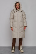 Купить Пальто утепленное молодежное зимнее женское светло-серого цвета 52326SS, фото 5