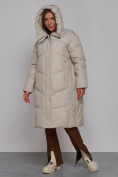 Купить Пальто утепленное молодежное зимнее женское светло-серого цвета 52326SS, фото 6