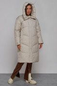 Купить Пальто утепленное молодежное зимнее женское светло-серого цвета 52326SS, фото 7