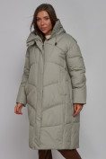 Купить Пальто утепленное молодежное зимнее женское зеленого цвета 52326Z, фото 10