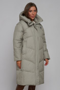 Купить Пальто утепленное молодежное зимнее женское зеленого цвета 52326Z, фото 11
