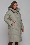 Купить Пальто утепленное молодежное зимнее женское зеленого цвета 52326Z, фото 13