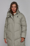 Купить Пальто утепленное молодежное зимнее женское зеленого цвета 52326Z, фото 14