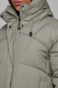 Купить Пальто утепленное молодежное зимнее женское зеленого цвета 52326Z, фото 16